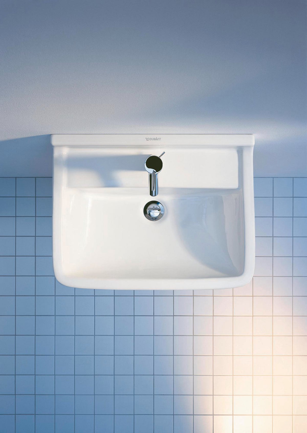 DURAVIT Waschtisch Starck 3 650 mm mit Überlauf, Hahnlochbank und WonderGliss in Weiß