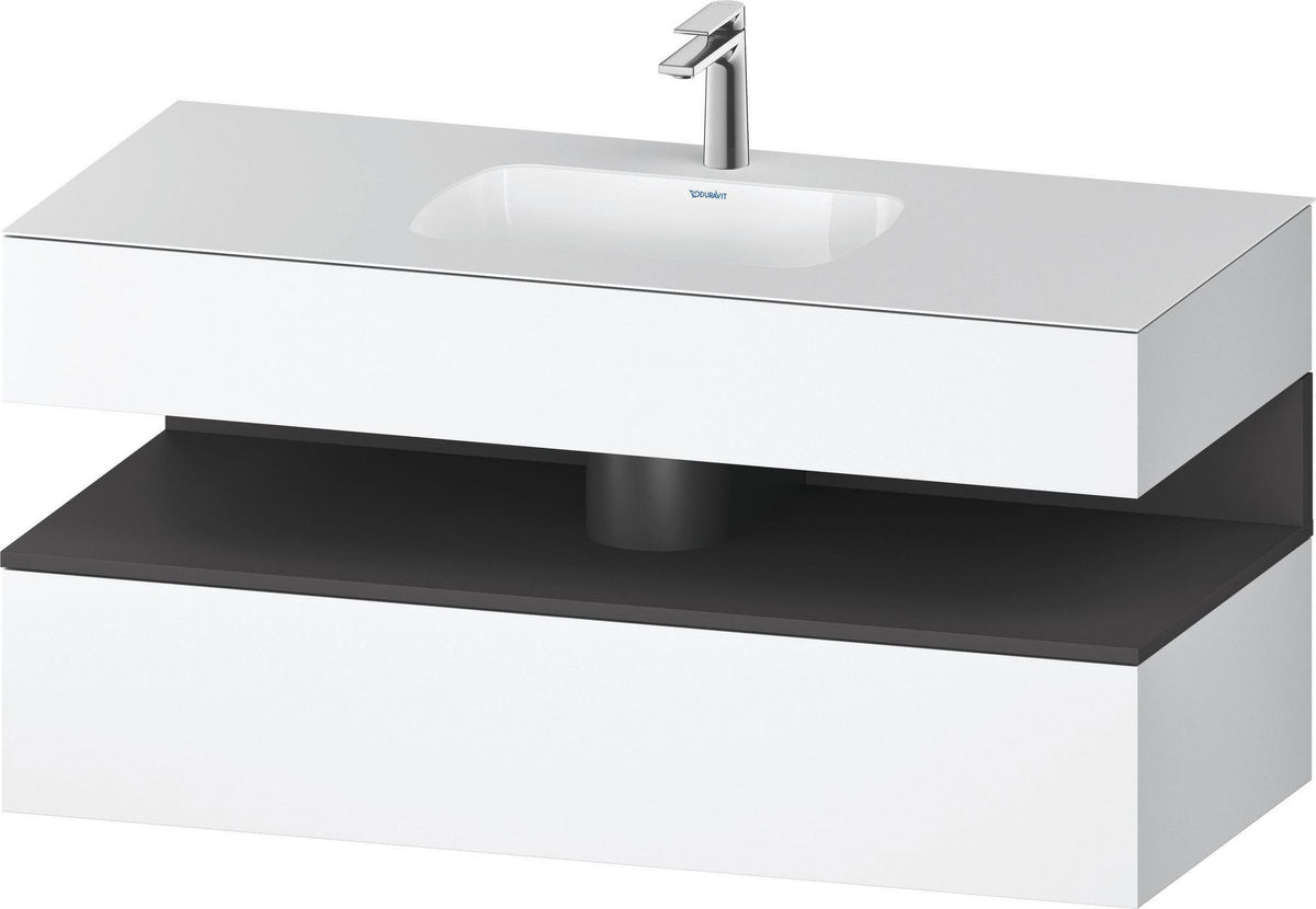 DURAVIT Qatego Studio F. A. Porsche Einbauwaschtisch mit Konsolenwaschtischunterbau 1200 mm Weiß Matt