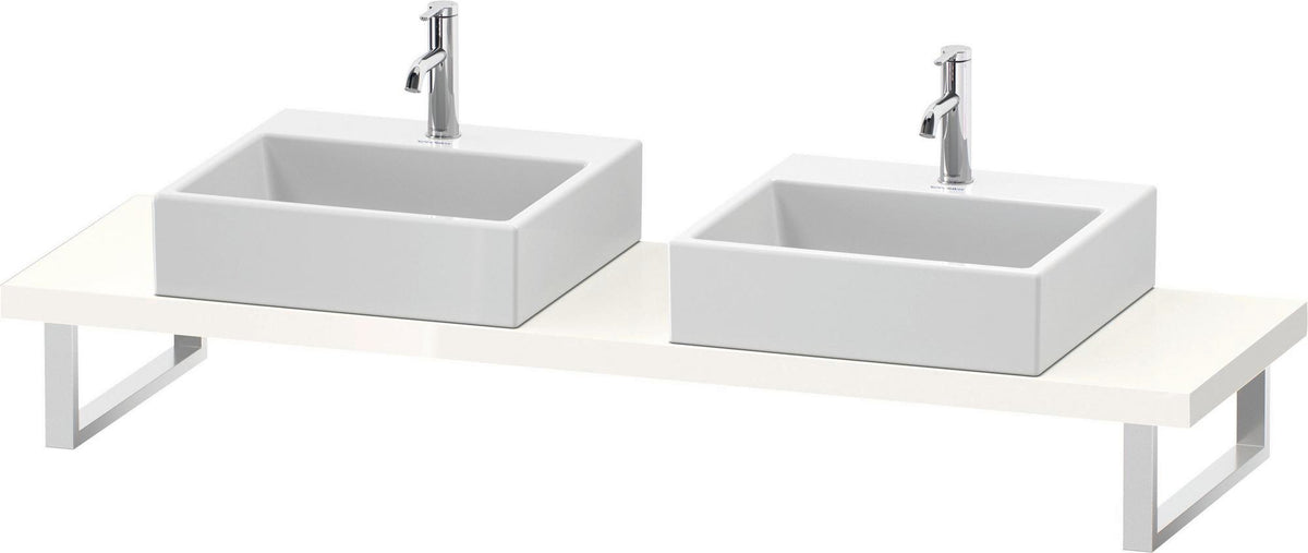 DURAVIT L-Cube Konsole Compact 2 Aussparungen, 480 mm tief, weiß matt – variable Breite