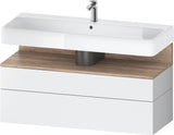 Duravit Qatego Waschtischunterbau 1190 mm – Weiß Matt mit Eiche Schwarz Nische, 1 Auszug, LED
