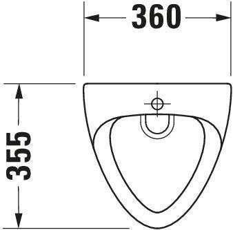 DURAVIT Design Classics Urinal Jim mit Fliege, Zulauf oben, weiß