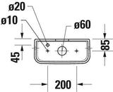 Duravit No.1 Spülkasten Weiß 390x170mm Dual Flush Anschluss unten links