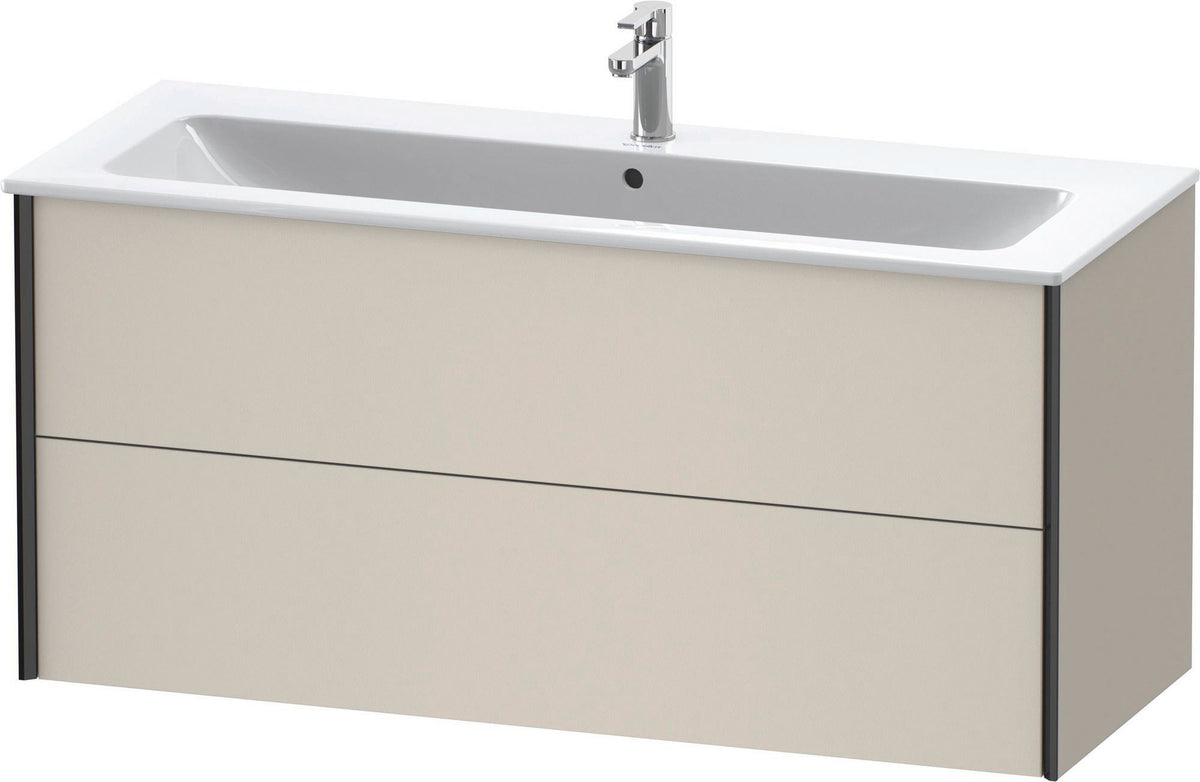 Duravit XViu Waschtischunterbau wandhängend 1210 mm, 2 Schubkästen, champagner matt/weiß matt