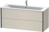 Duravit XViu Waschtischunterbau wandhängend 1210 mm, 2 Schubkästen, champagner matt/weiß matt