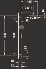 Duravit Duschsystem C.1 mit Brausemischer, Keramikmischsystem, Schwarz Matt
