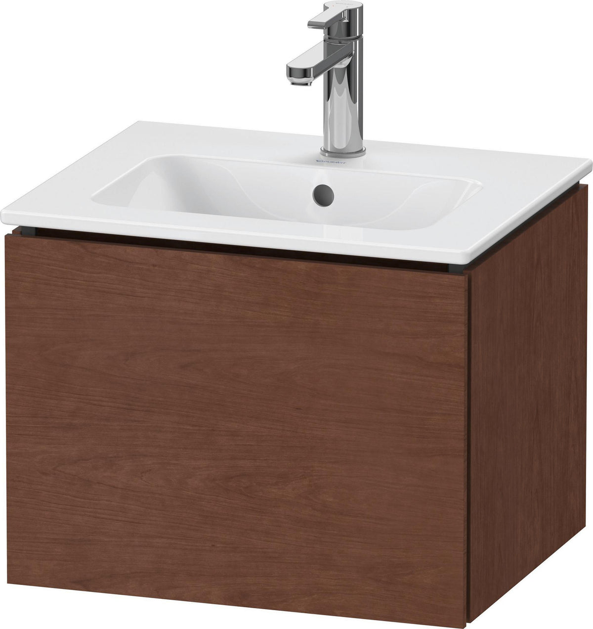 Duravit L-Cube Waschtischunterbau wandhängend, 1 Auszug, Amerik. Nussbaum, 520 mm