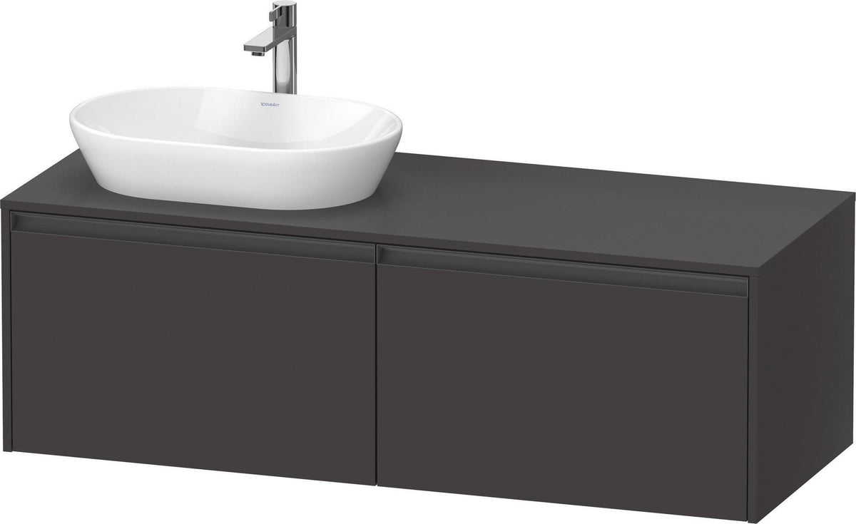 Duravit Ketho.2 Konsolen-Waschtischunterbau 1400 mm Betongrau Matt mit 2 Auszügen