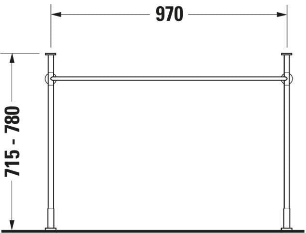 DURAVIT Metallkonsole Vero höhenverstellbar chrom für Waschtisch 032985