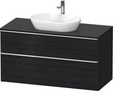 DURAVIT D-Neo Konsolenwaschtischunterbau 1200 mm Eiche Schwarz Matt mit Bronze Griff