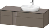 Duravit L-Cube Waschtischunterbau 1420 mm Taupe supermatt mit Tip-on und Soft-Close