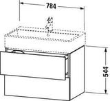 DURAVIT L-Cube Waschtischunterbau 784 mm, 2 Schubkästen, Weiß Matt, Wandhängend