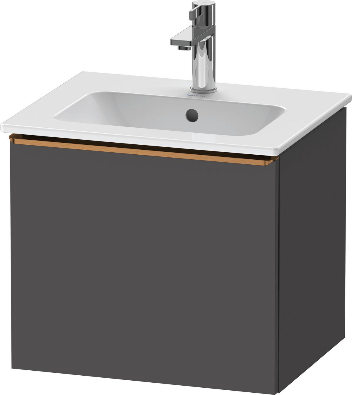 DURAVIT D-Neo Waschtischunterbau 510 mm Eiche Schwarz Matt mit Bronze Griff