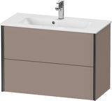 DURAVIT XViu Waschtischunterbau wandhängend 810 mm, 2 Schubladen, champagner matt/weiß matt