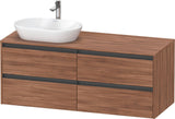 Duravit Ketho.2 Waschtischunterbau 1400 mm betongrau matt mit 4 Schubkästen