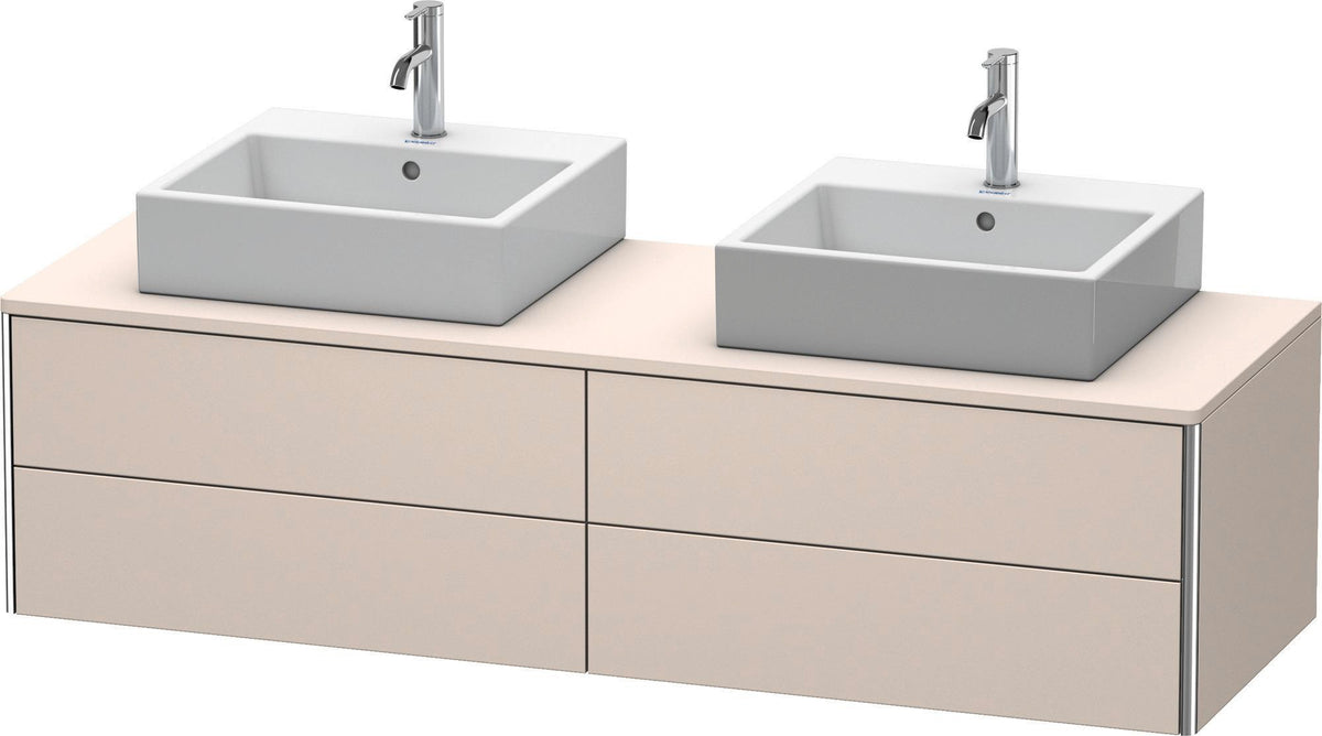 Duravit XSquare Waschtischunterbau 1600 mm betongrau matt, 4 Schubkästen, wandhängend