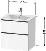 DURAVIT D-Neo Waschtischunterbau 610 mm Eiche Schwarz mit Bronze Griff – wandhängend