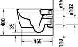 DURAVIT ME by Starck Wand-WC Tiefspüler 540 mm Weiß Seidenmatt mit HygieneFlush und DuraShield