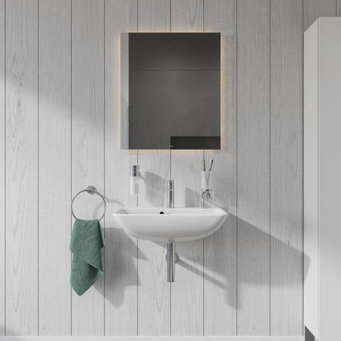 DURAVIT Waschtisch ME by Starck 600 mm Weiß Seidenmatt mit Überlauf und 1 Hahnloch
