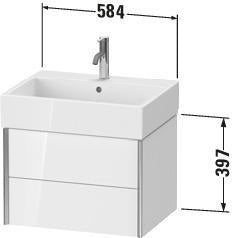 Duravit Waschtischunterbau XVIU 584 mm 2 Schubkästen Strukturmatte s-matt
