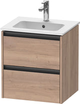Duravit Ketho.2 Waschtischunterbau wandhängend 510 mm mit 2 Schubkästen, Betongrau Matt