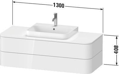 DURAVIT Happy D.2+ Konsolenwaschtischunterbau 1300 mm taupe supermatt mit Tip-On Technik und LED-Innenbeleuchtung