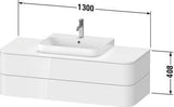 DURAVIT Happy D.2+ Konsolenwaschtischunterbau 1300 mm taupe supermatt mit Tip-On Technik und LED-Innenbeleuchtung