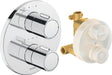 DURAVIT Thermostat Unterputz Set Rund Chrom Hochglanz – 2 Griffe, DN 15, Messing