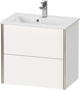 DURAVIT XViu Waschtischunterbau wandhängend 610 mm, 2 Schubladen, champagner matt/weiß matt