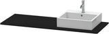 Duravit XSquare Konsole 1400x550mm betongrau matt – 1 Ausschnitt, mit Siphonaussparung
