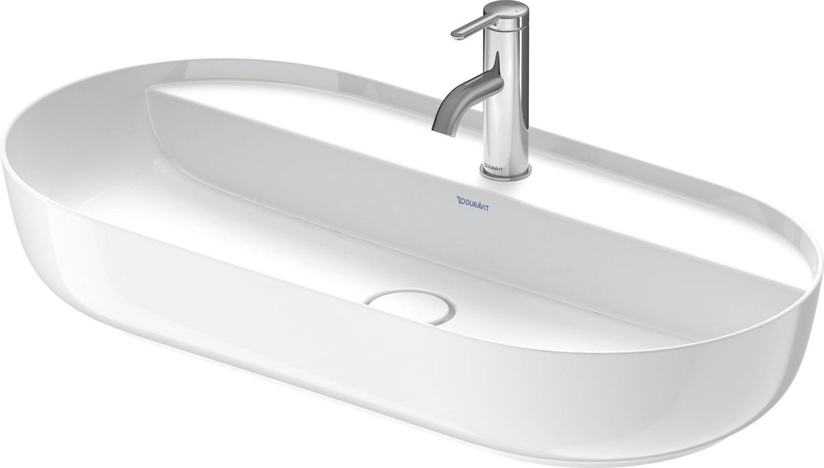 DURAVIT Aufsatzbecken Luv 800 mm mit WonderGliss, Hahnlochbank & ohne Überlauf