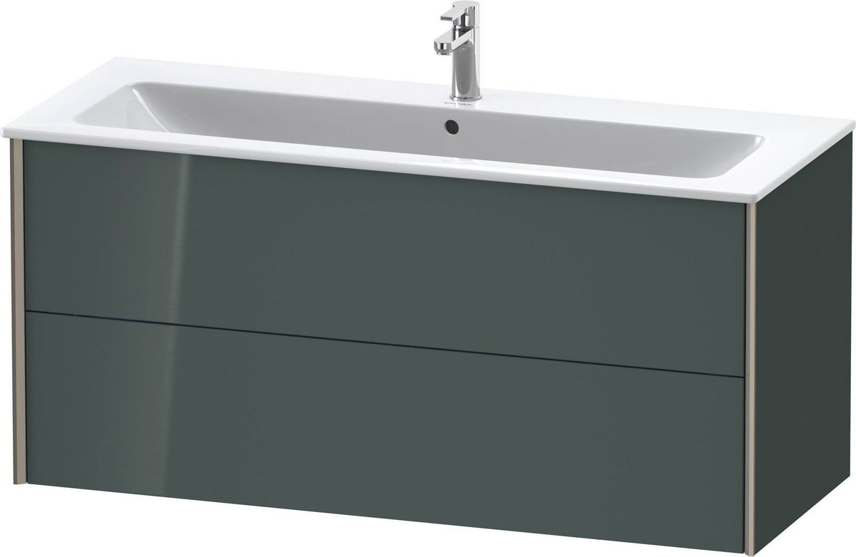 Duravit XViu Waschtischunterbau wandhängend 1210 mm, 2 Schubkästen, champagner matt/weiß matt