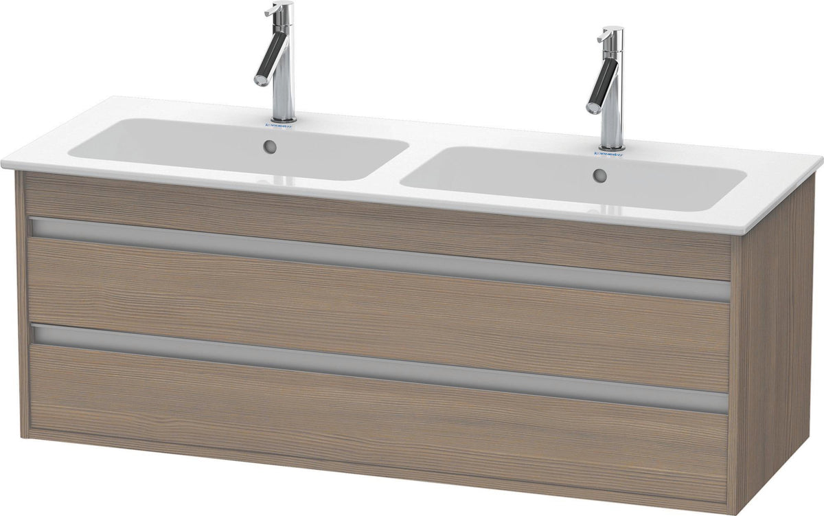 DURAVIT Ketho Waschtischunterbau 1270 mm Eiche Terra – 2 Schubkästen, wandhängend, Soft-Close