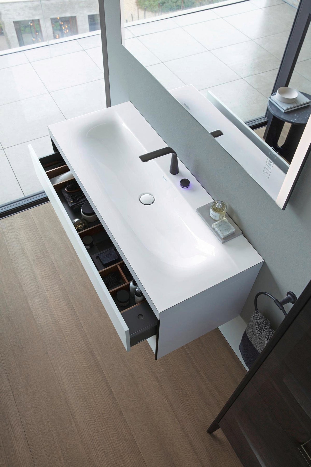 DURAVIT Starck T Handtuchring Chrom 210 mm – Schwenkbar, Verdeckte Befestigung, Rostfreier Stahl