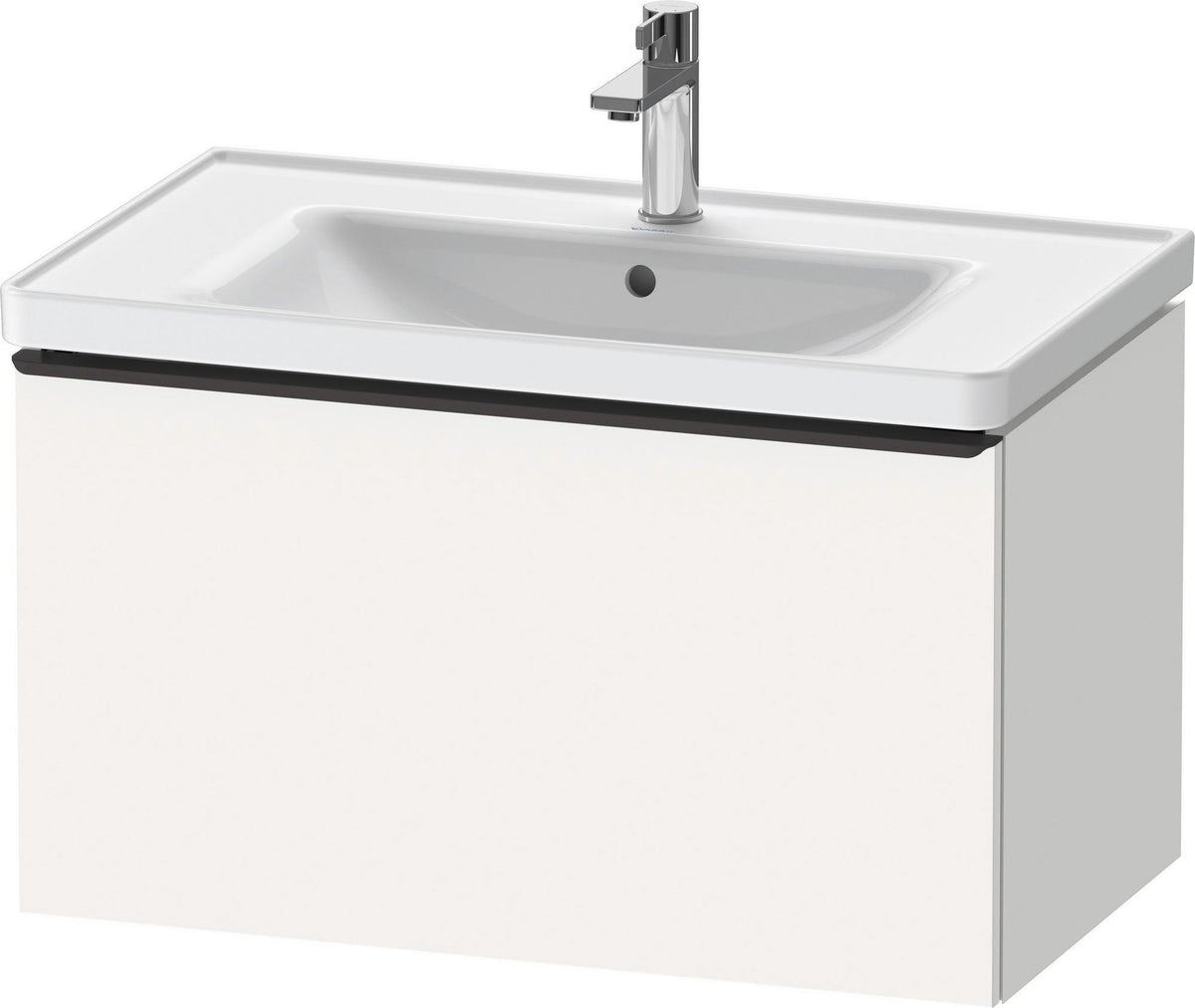 Duravit D-Neo Waschtischunterbau 784 mm Eiche Schwarz Matt mit 1 Auszug und Bronze-Griff
