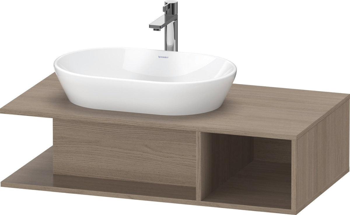 Duravit D-Neo Waschtischunterbau Eiche Terra 800 mm wandhängend mit offenem Fach rechts