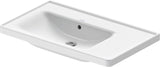 Duravit D-Neo Waschtisch 800 mm weiß mit Überlauf, Hahnlochbank und Becken links