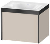 Duravit XViu Möbelwaschtischset 600x480mm Nussbaum mit Unterbau, Auszug und Keramik-Abdeckhaube