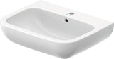 Duravit D-Code Waschtisch 550 mm weiß mit Überlauf und Hahnlochbank – Wandmontage