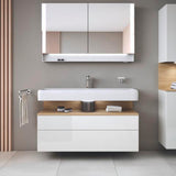 DURAVIT Qatego Hochschrank 400 mm, 2 Türen, weiß Hochglanz, Eiche Schw. Matt