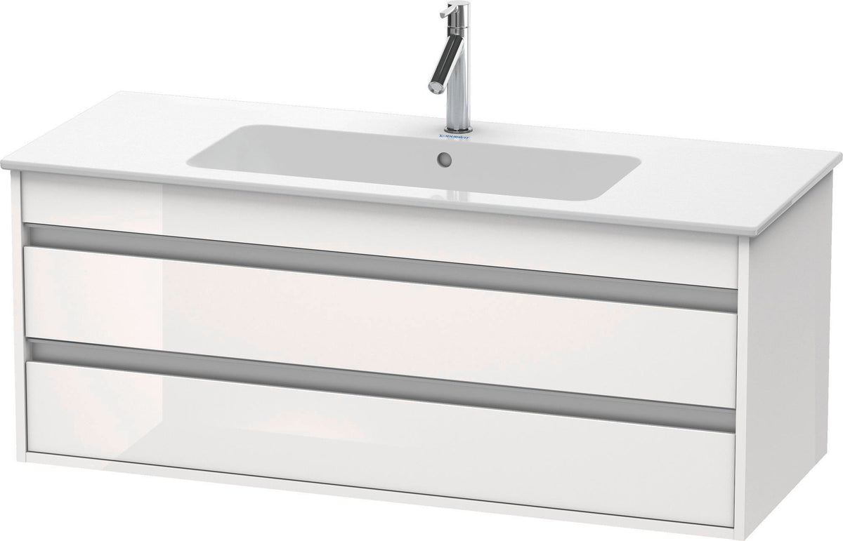 DURAVIT Ketho Waschtischunterbau 1200 mm betongrau matt mit 2 Schubkästen und Soft-Close