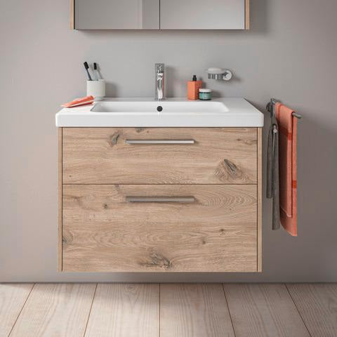 DURAVIT D-Code Spiegelschrank 800 mm mit LED-Beleuchtung, 2 Türen, Eiche Marmor