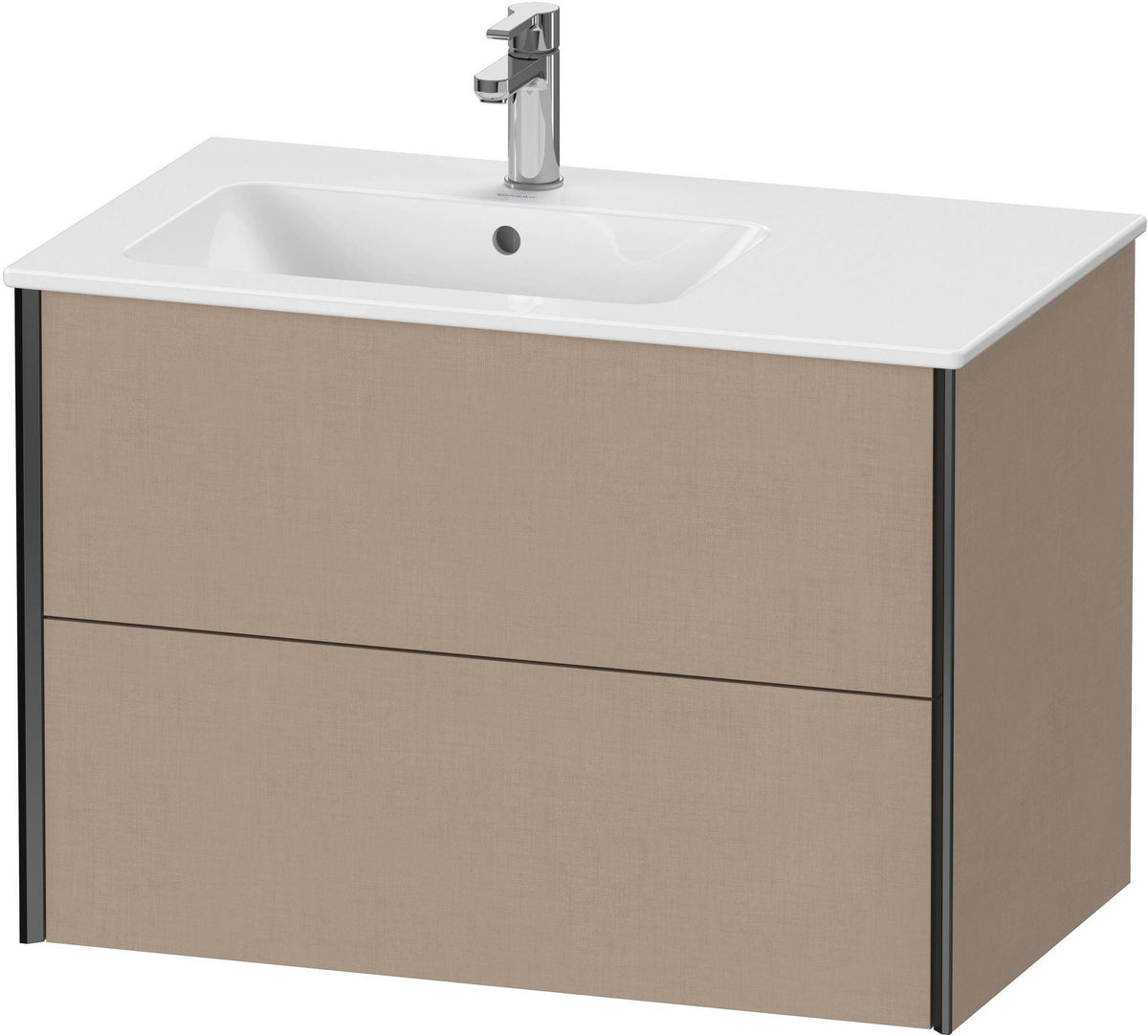Duravit XViu Waschtischunterbau 810 mm wandhängend mit 2 Schubkästen, weiß matt, für Waschtisch links