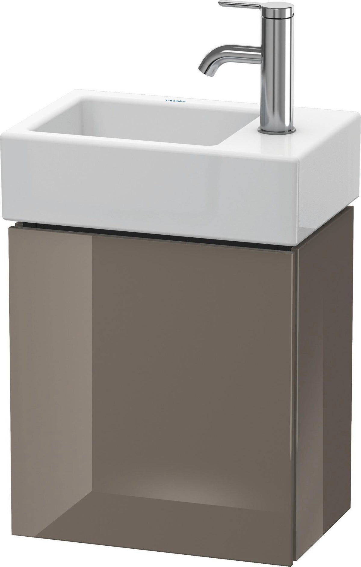 Duravit L-Cube Waschtischunterbau 364 mm betongrau matt, 1 Tür rechts, wandhängend