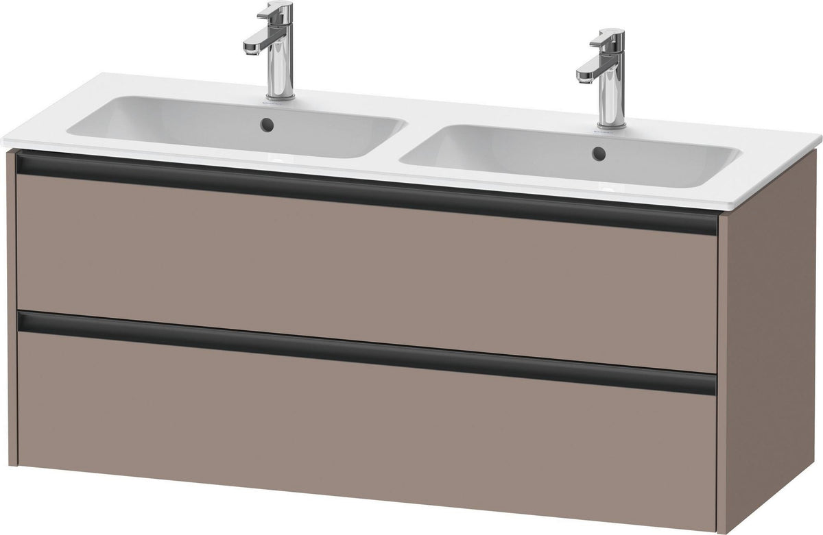 DURAVIT Ketho.2 Waschtischunterbau 1280 mm betongrau matt mit 2 Schubkästen und Soft-Close