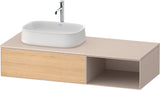 Duravit Zencha Konsolen-Waschtischunterbau 1300 mm Eiche Anthrazit mit Auszug und Tip-on-Technik