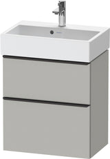 DURAVIT D-Neo Waschtischunterbau wandhängend Eiche Schwarz 584 mm mit Auszug und Schubkasten