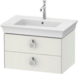 Duravit White Tulip Waschtischunterbau wandhängend 684 mm mit 2 Schubkästen und Griff, weiß seidenmatt