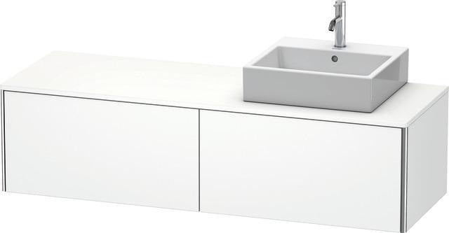 Duravit XSquare Waschtischunterbau 1600 mm mit 2 Auszügen, Becken rechts, seidenmatt