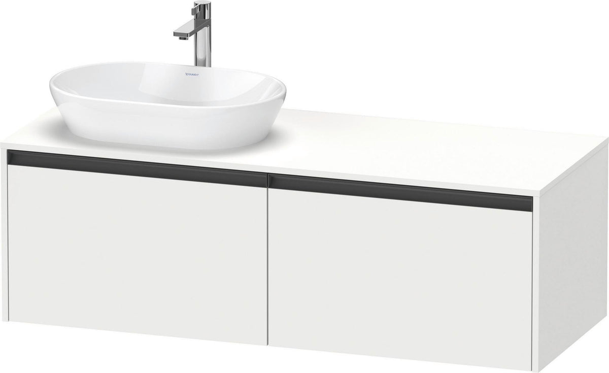 Duravit Ketho.2 Konsolen-Waschtischunterbau 1400 mm Betongrau Matt mit 2 Auszügen