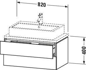 DURAVIT L-Cube Konsolenwaschtischunterbau 820 mm Amerikanisch Nussbaum, 2 Schubkästen, wandhängend